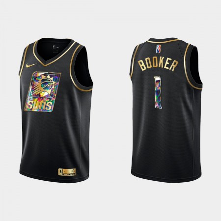 Maillot Basket Phoenix Suns Devin Booker 1 Nike 2021-22 Noir Golden Edition 75th Anniversary Diamond Swingman - Homme